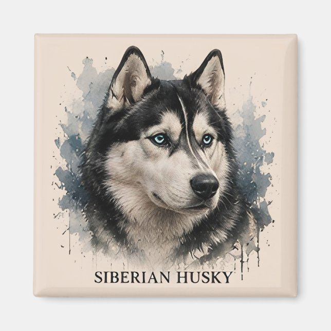Siberian Husky Adventure Dog Lover Gift Magnet (Front)