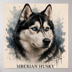 Siberian Husky Adventure Dog Lover Gift Poster