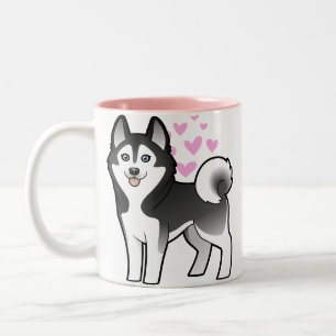 Siberian Husky / Alaskan Malamute Love Two-Tone Coffee Mug