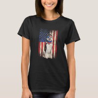 Siberian Husky American Flag 4th Of July Patriotic