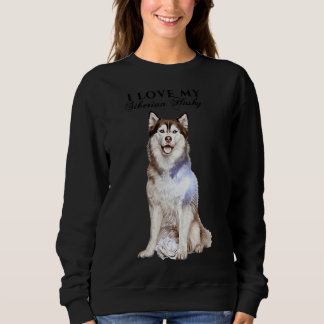 Siberian Husky And Rose Sweatshirt