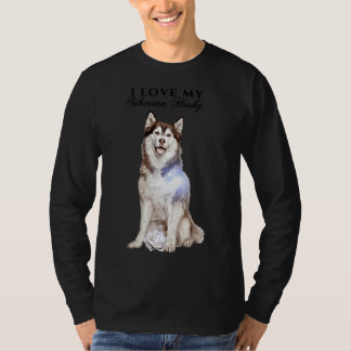 Siberian Husky And Rose T-Shirt