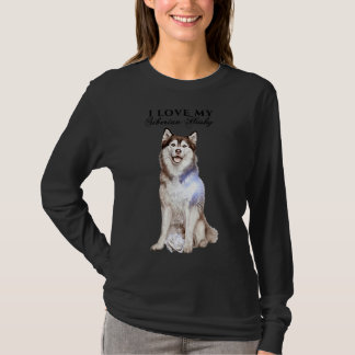 Siberian Husky And Rose T-Shirt