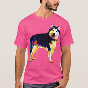 Siberian Husky Art Portrait Dog Owner T-Shirt