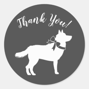 Siberian Husky Baby Shower Classic Round Sticker
