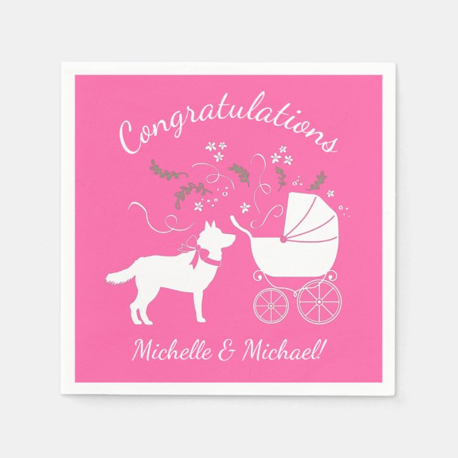 Siberian Husky Baby Shower Napkin (Front)