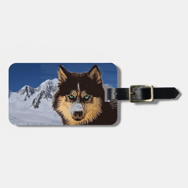 Siberian Husky Bag Tag (Front Horizontal)