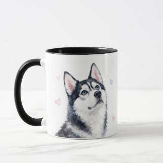 Siberian Husky Beautiful Hearts Coffee Mug