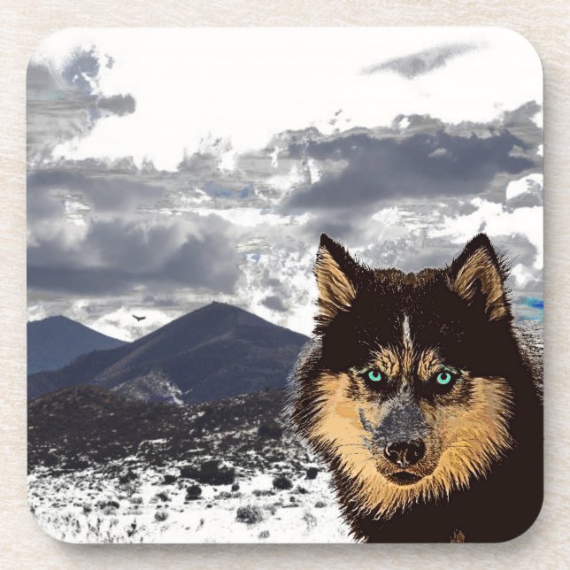 Siberian Husky Beverage Coaster (Front)
