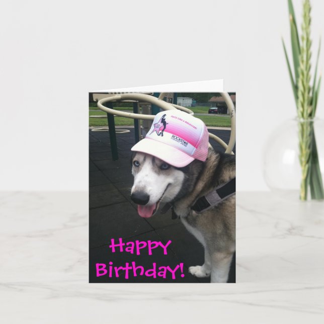 Siberian Husky Birthday Card (Front)