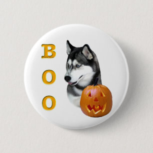 Siberian Husky (black) Boo 6 Cm Round Badge