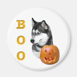 Siberian Husky (black) Boo Magnet