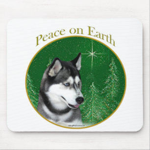 Siberian Husky (blk) Peace Mouse Mat