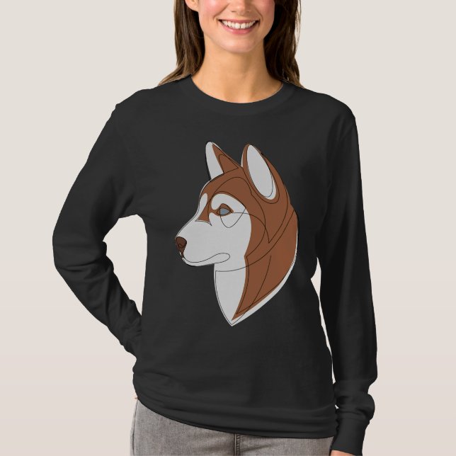 Siberian Husky  Brown T-Shirt (Front)