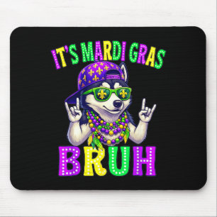 Siberian Husky Bruh Mardi Gras Boys Girls Carnival Mouse Mat