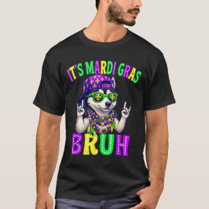Siberian Husky Bruh Mardi Gras Boys Girls Carnival T-Shirt
