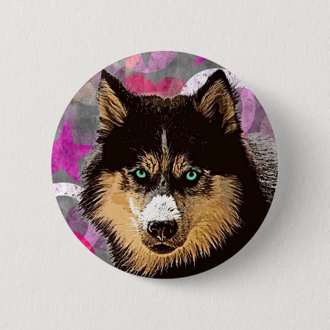 Siberian Husky Button (Front)