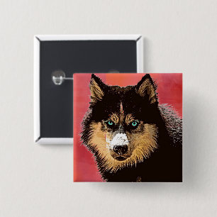 Siberian Husky Button
