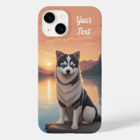 Siberian Husky by Lake