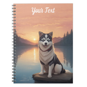Siberian Husky by Lake Notebook