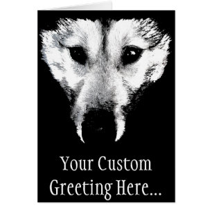 Siberian Husky Card Malamute Wolf Dog Card Custom