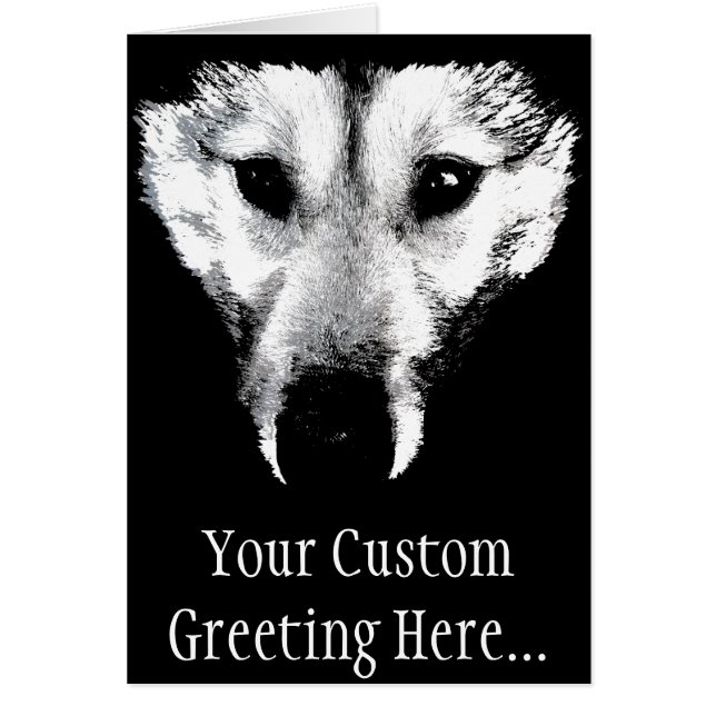 Siberian Husky Card Malamute Wolf Dog Card Custom (Front)