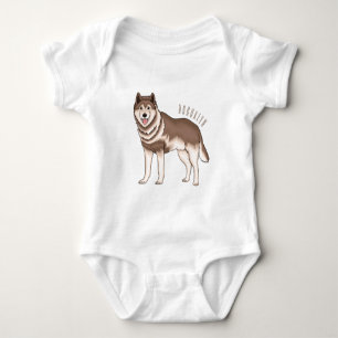 Siberian husky cartoon illustration baby bodysuit