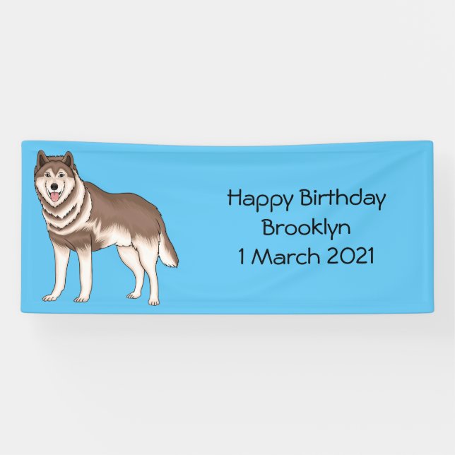 Siberian husky cartoon illustration  banner (Horizontal)