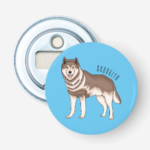 Siberian husky cartoon illustration  bottle opener
