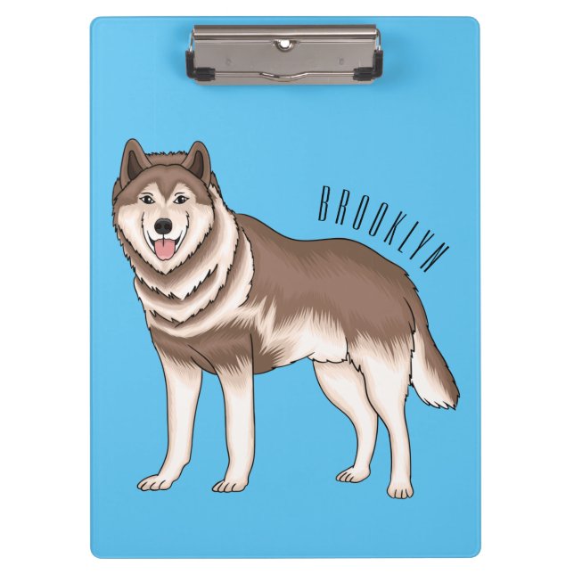Siberian husky cartoon illustration  clipboard (Front)