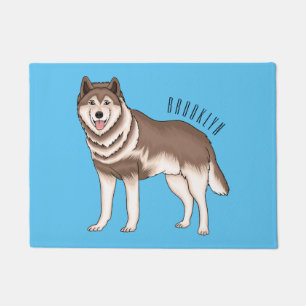 Siberian husky cartoon illustration doormat