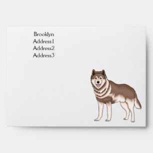 Siberian husky cartoon illustration envelope