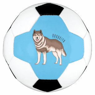 Siberian husky cartoon illustration  football