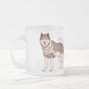 Siberian husky cartoon illustration frosted glass coffee mug
