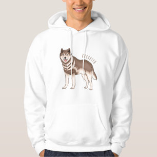 Siberian husky cartoon illustration hoodie