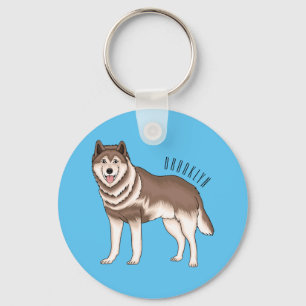 Siberian husky cartoon illustration key ring