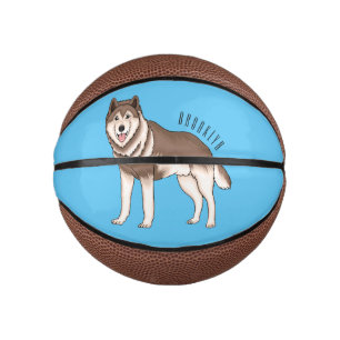 Siberian husky cartoon illustration mini basketball