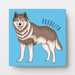 Siberian husky cartoon illustration plaque