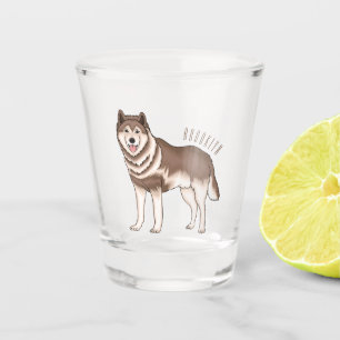 Siberian husky cartoon illustration shot glass