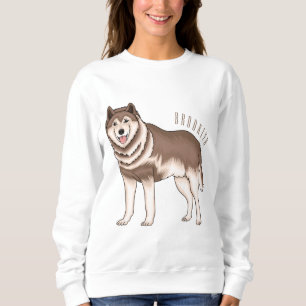 Siberian husky cartoon illustration  sweatshirt