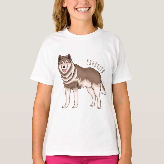 Siberian husky cartoon illustration T-Shirt (Front)
