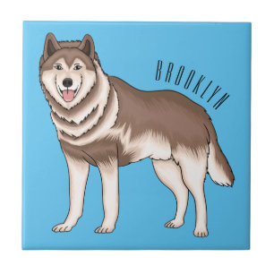 Siberian husky cartoon illustration tile