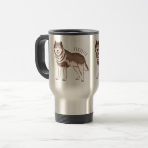 Siberian husky cartoon illustration travel mug