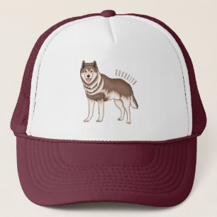 Siberian husky cartoon illustration trucker hat