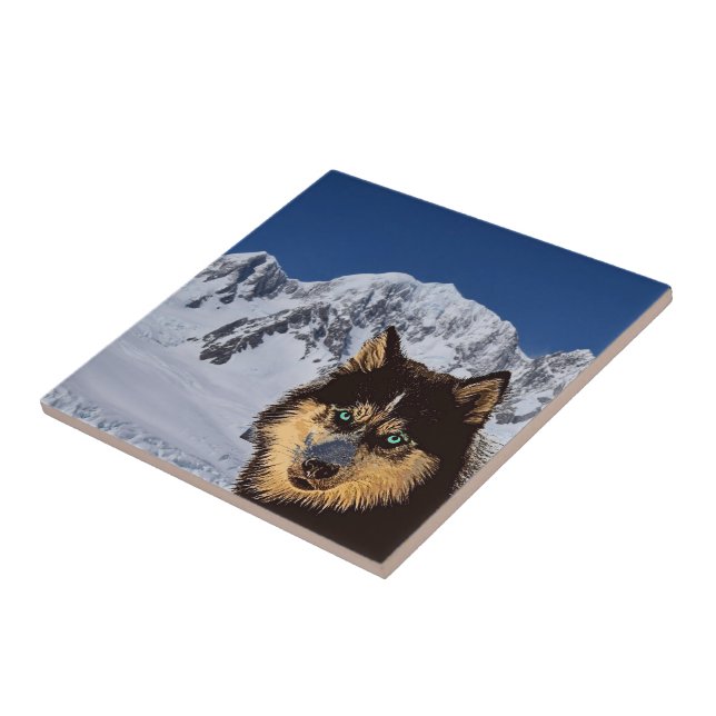 Siberian Husky Ceramic Tile (Side)