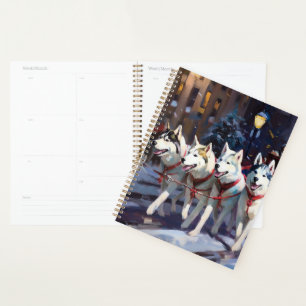 Siberian Husky Christmas Festive Season  Planner