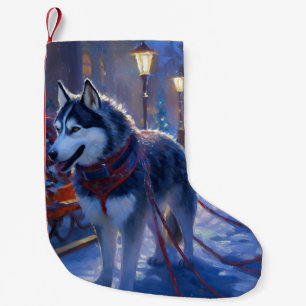 Siberian Husky Christmas Festive Season Small Christmas Stocking