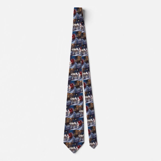 Siberian Husky Christmas Festive Season  Tie (Front)