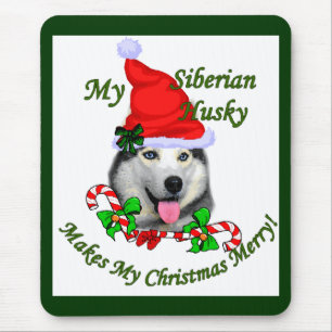 Siberian Husky Christmas Gifts Mouse Mat