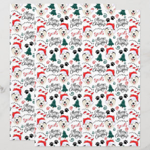 Siberian Husky Christmas Scrapbook Paper in White